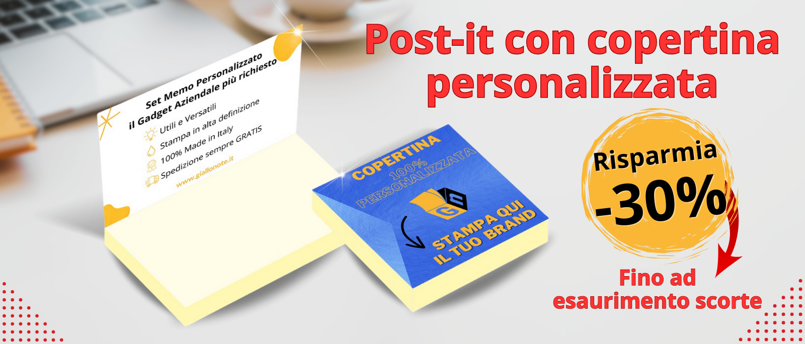 OGGI in Offerta: Post it con copertina ersonalizzata e foglietti giallo pastello