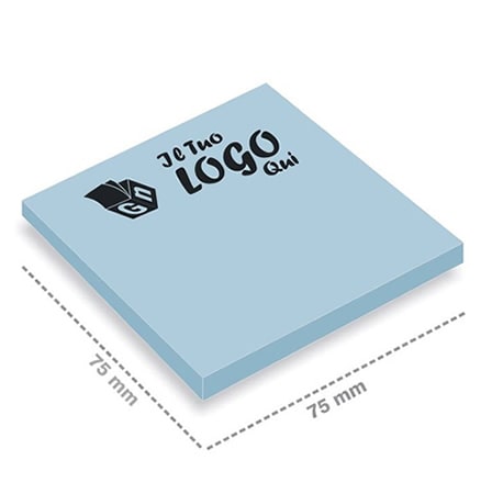 Post it quadrati 75x75mm in carta azzurro